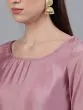 Rose Gold Printed Straight Kurta With Palazzo Set