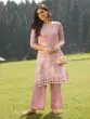 Rose Gold Printed Straight Kurta With Palazzo Set