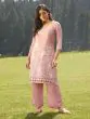 Rose Gold Printed Straight Kurta With Palazzo Set