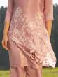 Rose Gold Printed Straight Kurta With Palazzo Set