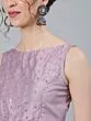 Lavender Schiffli Work Lehenga Choli With Dupatta