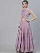 Lavender Schiffli Work Lehenga Choli With Dupatta