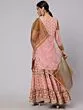Light Brown & Olive Printed Lace Work Kurta & Sharara With Dupatta & Potali Bag