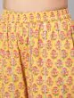 Yellow & Pink Floral Printed Kurta & Sharara With Dupatta Set