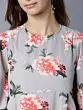 Women Grey Printed Peplum Top