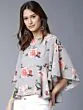 Women Grey Printed Peplum Top