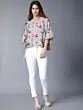 Women Grey Printed Peplum Top