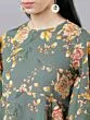 Women Teal Floral Printed Peplum Top