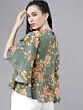 Women Teal Floral Printed Peplum Top