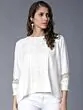 Women Off-White Self Design A-Line Top