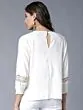 Women Off-White Self Design A-Line Top