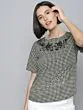 Women Black Checked Top
