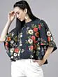 Women Blue Floral Printed Peplum Top
