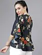 Women Blue Floral Printed Peplum Top