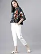 Women Blue Floral Printed Peplum Top