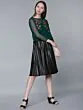 Women Green Embroidered Sheer Top