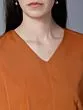 Women Rust Red Solid Blouson Crop Top