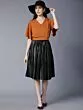 Women Rust Red Solid Blouson Crop Top