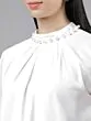 Women Off-White Solid A-Line Top