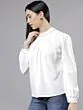 Women Off-White Solid A-Line Top