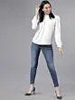 Women Off-White Solid A-Line Top