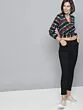 Women Red Checked Cropped Wrap Top