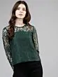 Women Green Self Design Top