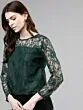 Women Green Self Design Top