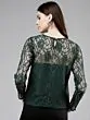 Women Green Self Design Top