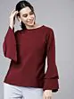 Women Burgundy Solid Top