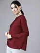 Women Burgundy Solid Top