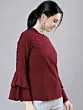Women Burgundy Solid Top