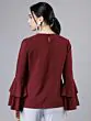 Women Burgundy Solid Top