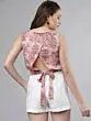 Women Beige Printed Blouson Top