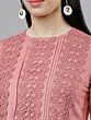 Women Pink Self Design Peplum Top