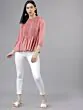 Women Pink Self Design Peplum Top