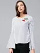Women White Striped Top