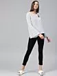 Women White Striped Top