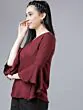 Women Burgundy Solid Top