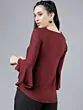 Women Burgundy Solid Top