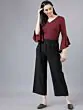 Women Burgundy Solid Top