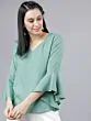Women Green Solid Top