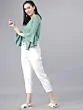 Women Green Solid Top