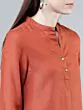 Women Rust Orange Solid Shirt Style Top