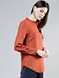 Women Rust Orange Solid Shirt Style Top