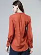 Women Rust Orange Solid Shirt Style Top