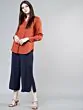 Women Rust Orange Solid Shirt Style Top