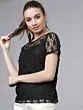 Women Black Self Design Top