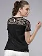 Women Black Self Design Top