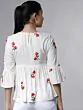 Women Off-White Floral Embroidered Top